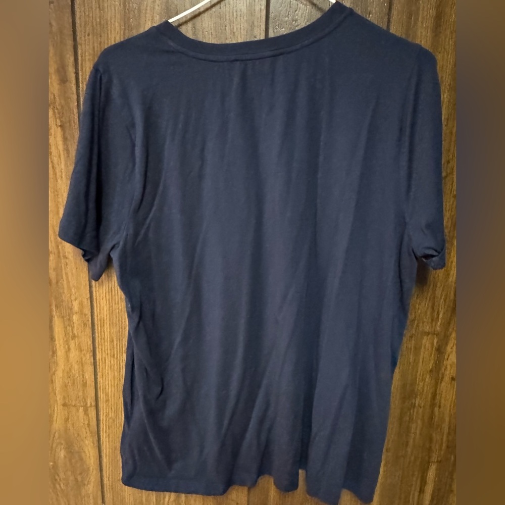 Michael Kors Navy Tee with Gold Sequin 'KORS' Logo - Picture 4 of 4
